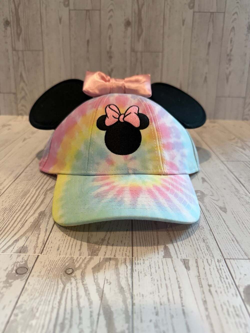 Disney Minnie Mouse Tie Dye Baseball Cap with 3D Ears and Bow